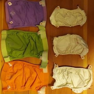 G Diapers 2 medium shells, 1 small shell, 2 small inserts, 1 M/L/XL insert